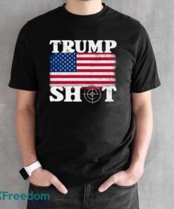 Trump Shot Usa Flag Shirt - Black Unisex T-Shirt