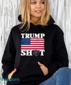 Trump Shot Usa Flag Shirt - Unisex Hoodie