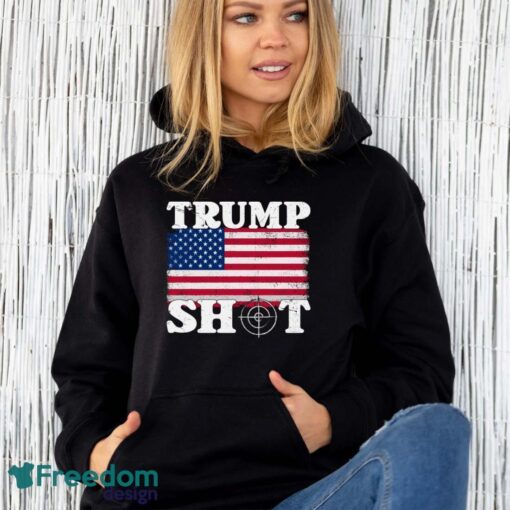 Trump Shot Usa Flag Shirt - Unisex Hoodie