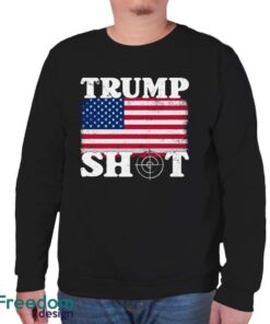 Trump Shot Usa Flag Shirt - Unisex Sweatshirt