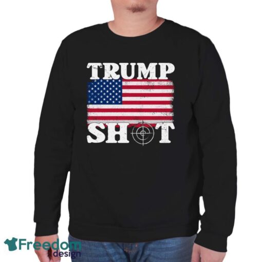 Trump Shot Usa Flag Shirt - Unisex Sweatshirt