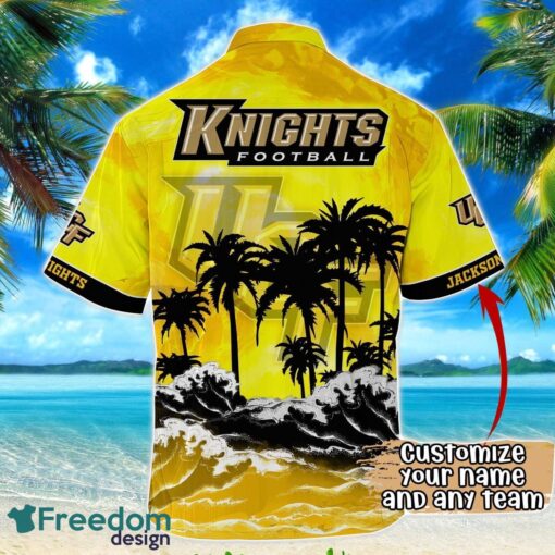 UCF Knights NCAA Hawaiian Shirt Coconut Tree Waves Beach Hawaii Shirt Custom Name For Fans Product Photo 3