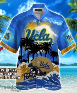 UCLA Bruins NCAA Hawaiian Shirt Coconut Tree Waves Beach Hawaii Shirt Custom Name For Fans Product Photo 2