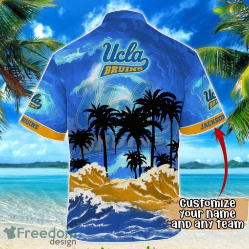 UCLA Bruins NCAA Hawaiian Shirt Coconut Tree Waves Beach Hawaii Shirt Custom Name For Fans Product Photo 3