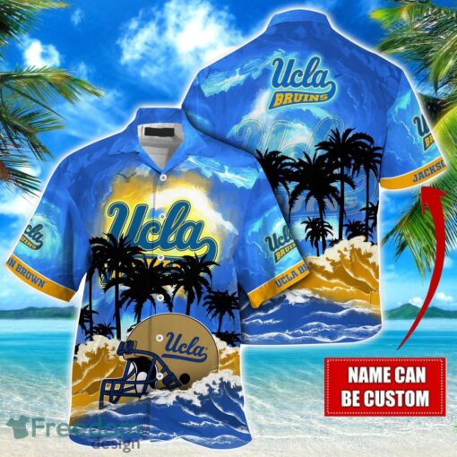 UCLA Bruins NCAA Hawaiian Shirt Coconut Tree Waves Beach Hawaii Shirt Custom Name For Fans Product Photo 1