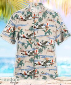 United States Coast Guard HC-130J Tropical 3D Hawaiian Shirt Gift For Summer Product Photo 2