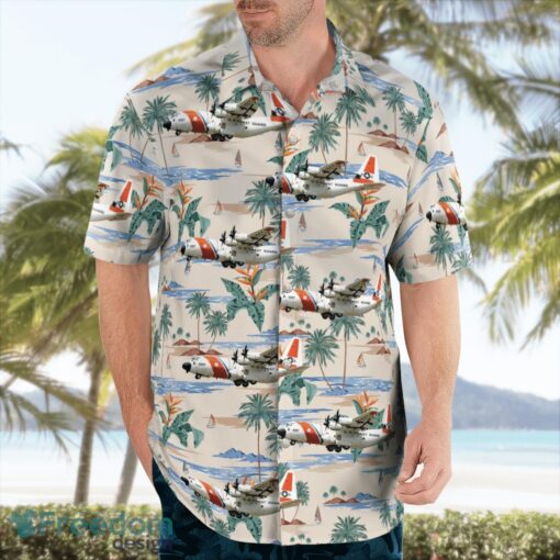 United States Coast Guard HC-130J Tropical 3D Hawaiian Shirt Gift For Summer Product Photo 3