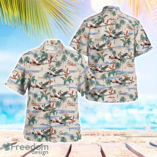 United States Coast Guard HC-130J Tropical 3D Hawaiian Shirt Gift For Summer Product Photo 1