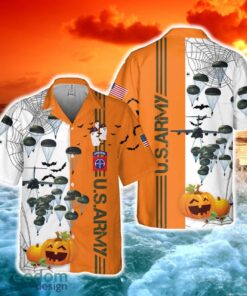US Army Paratroopers With The 82nd Airborne Division Parachute Halloween Pocket Hawaiian Shirt