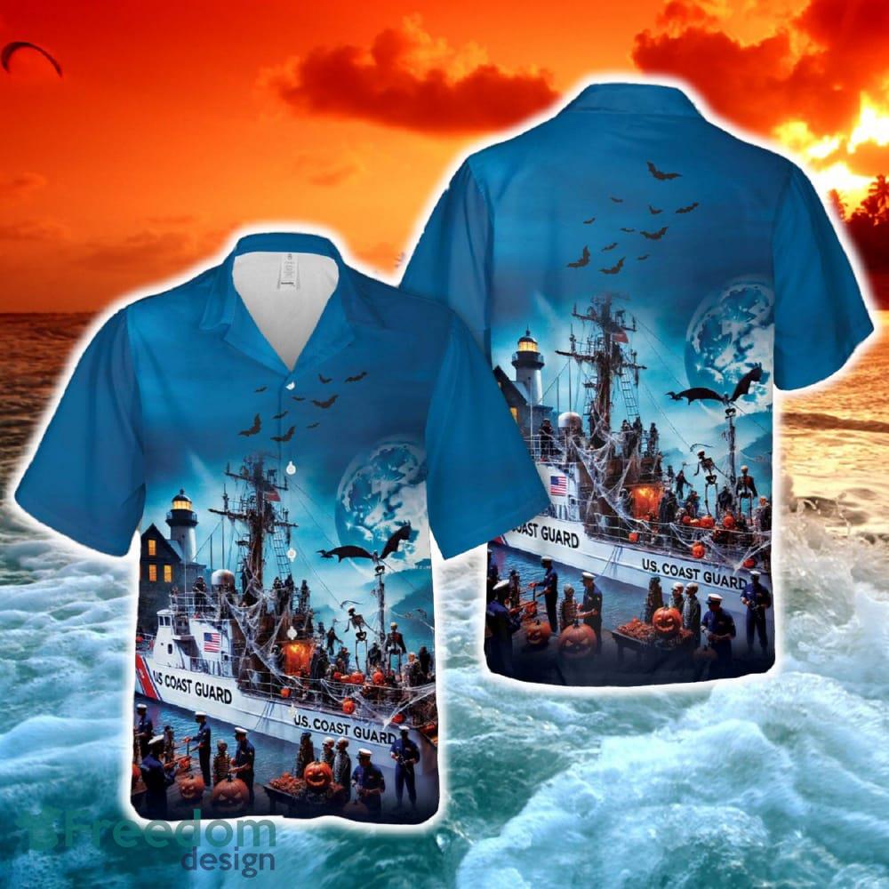 US Coast Guard Halloween Hawaiian Shirt image US Coast Guard Halloween Hawaiian Shirt - US Coast Guard Halloween Hawaiian Shirt-1