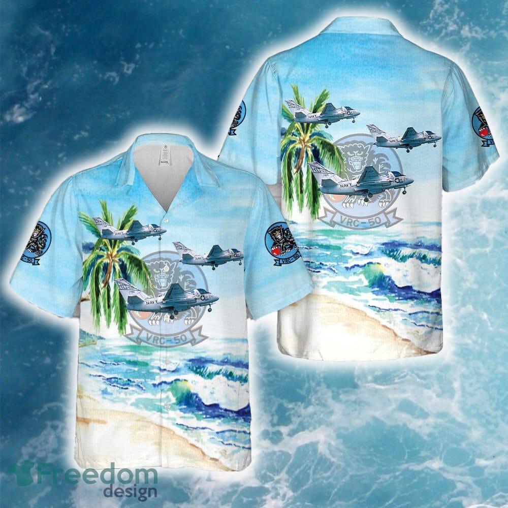 US Navy Lockheed US 3A Viking VRC 50 Hawaiian Shirt image US Navy Lockheed US-3A Viking VRC-50 Hawaiian Shirt - US Navy Lockheed US-3A Viking VRC-50 Hawaiian Shirt