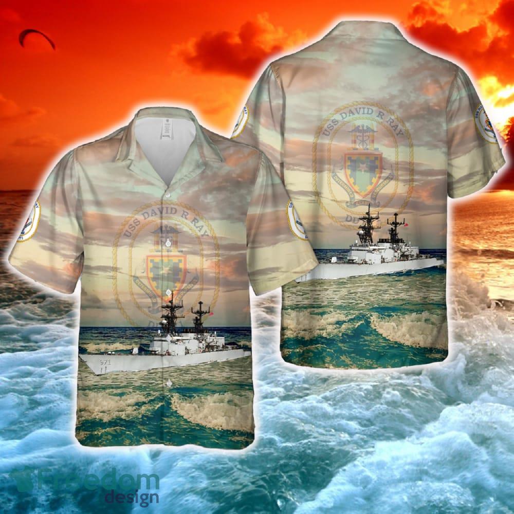 US Navy USS David R. Ray (DD 971) Hawaiian Shirt image US Navy USS David R. Ray (DD-971) Hawaiian Shirt - US Navy USS David R. Ray (DD-971) Hawaiian Shirt-1