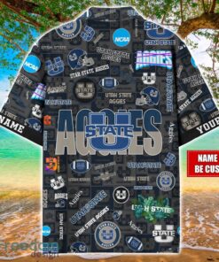 Utah State Aggies Logo Hawaiian Shirt For Fans Trending Beach Shirt Custom Name Product Photo 2