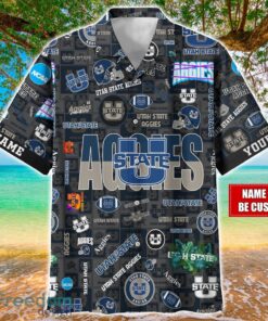 Utah State Aggies Logo Hawaiian Shirt For Fans Trending Beach Shirt Custom Name