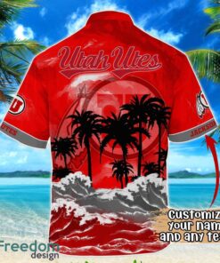 Utah Utes NCAA Hawaiian Shirt Coconut Tree Waves Beach Hawaii Shirt Custom Name For Fans Product Photo 3