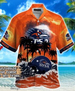 UTSA Roadrunners NCAA Hawaiian Shirt Coconut Tree Waves Beach Hawaii Shirt Custom Name For Fans Product Photo 2