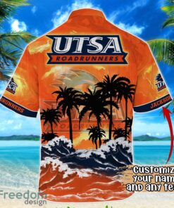 UTSA Roadrunners NCAA Hawaiian Shirt Coconut Tree Waves Beach Hawaii Shirt Custom Name For Fans Product Photo 3