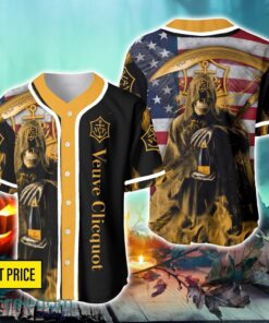 Veuve Clicquot Usa Flag Flame Death Hodling Halloween Baseball Jersey Shirt For Fans Product Photo 1