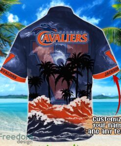 Virginia Cavaliers NCAA Hawaiian Shirt Coconut Tree Waves Beach Hawaii Shirt Custom Name For Fans Product Photo 3