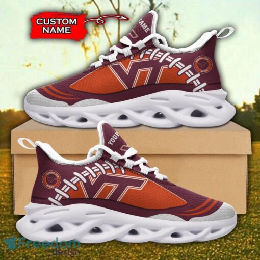 Virginia Tech Hokies NCAA Max Soul Shoes Big Logo And Custom Name Sneakers For Men Women Product Photo 2