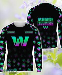 Washington Commanders Weed pattern All Over Printed 3D T-Shirt Hoodie Sweatshirt Custom Name Product Photo 2