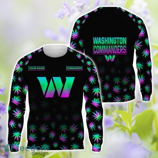 Washington Commanders Weed pattern All Over Printed 3D T-Shirt Hoodie Sweatshirt Custom Name Product Photo 2