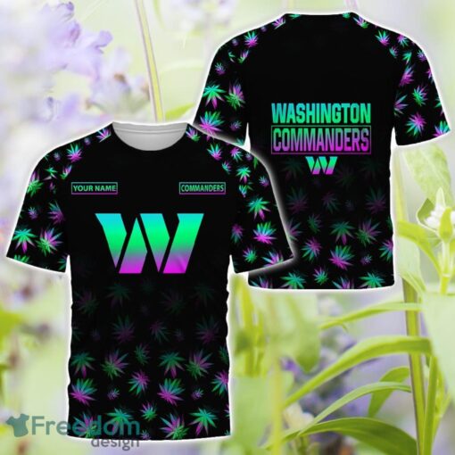 Washington Commanders Weed pattern All Over Printed 3D T-Shirt Hoodie Sweatshirt Custom Name Product Photo 3