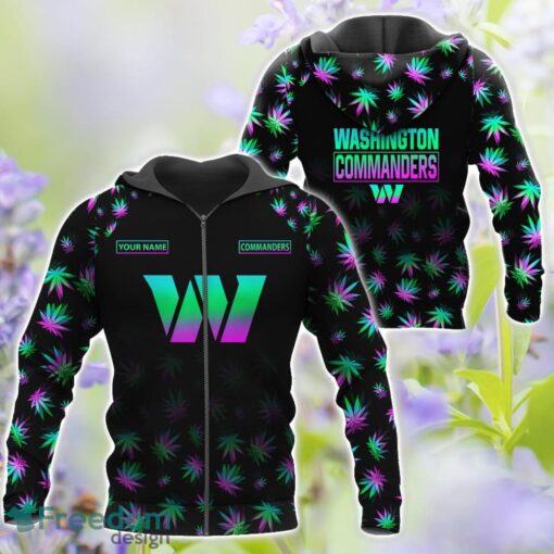 Washington Commanders Weed pattern All Over Printed 3D T-Shirt Hoodie Sweatshirt Custom Name Product Photo 4