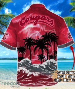 Washington State Cougars NCAA Hawaiian Shirt Coconut Tree Waves Beach Hawaii Shirt Custom Name For Fans Product Photo 3