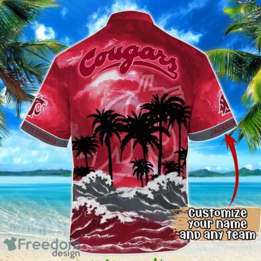 Washington State Cougars NCAA Hawaiian Shirt Coconut Tree Waves Beach Hawaii Shirt Custom Name For Fans Product Photo 3