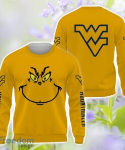 West Virginia Mountaineers Grinch Face All Over Printed 3D T-Shirt Sweatshirt Hoodie Product Photo 2