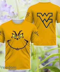 West Virginia Mountaineers Grinch Face All Over Printed 3D T-Shirt Sweatshirt Hoodie Product Photo 3