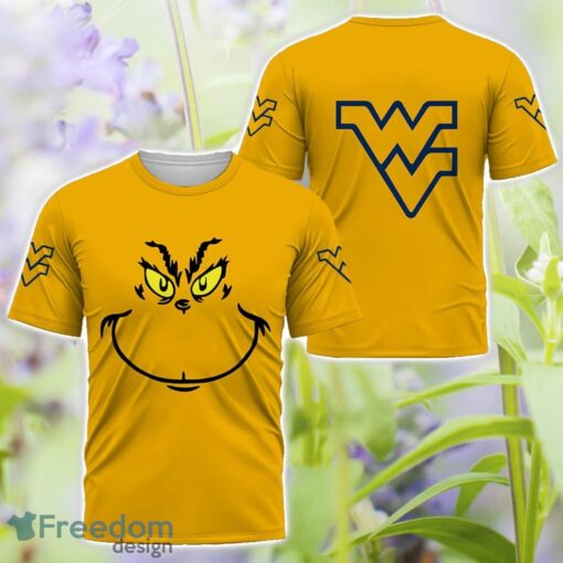 West Virginia Mountaineers Grinch Face All Over Printed 3D T-Shirt Sweatshirt Hoodie Product Photo 3