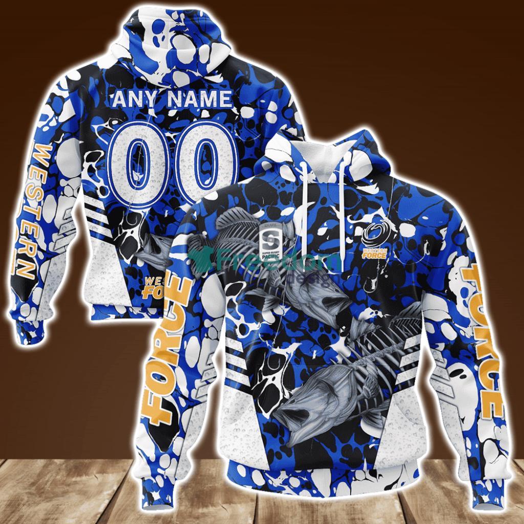 Western Force Barramundi Skeleton Fishing Personalized Hoodie 3D All Over Print New image Western Force Barramundi Skeleton Fishing Personalized Hoodie 3D All Over Print New Product Photo 1