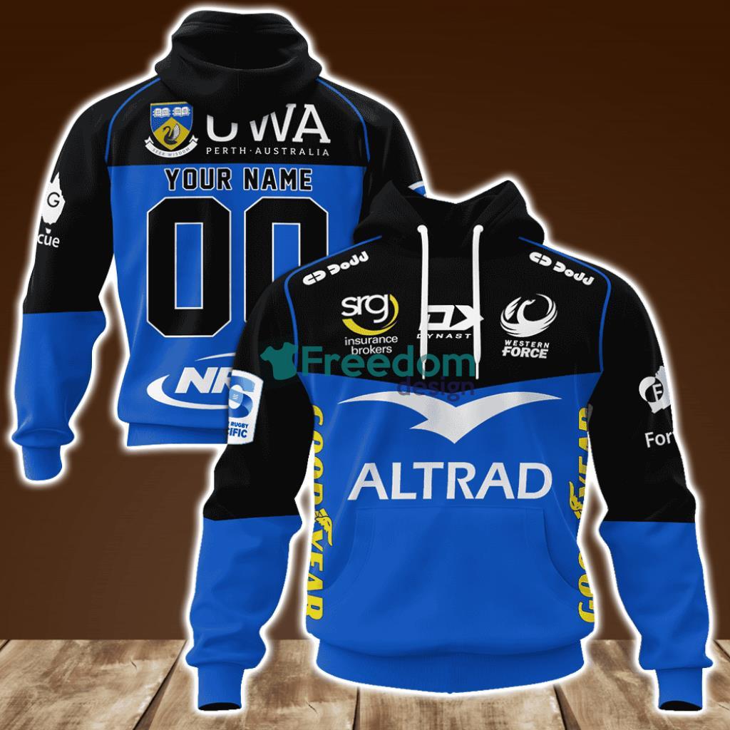 Western Force Super Rugby Home Jerseys Personalized Hoodie 3D All Over Print New image Western Force Super Rugby Home Jerseys Personalized Hoodie 3D All Over Print New Product Photo 1