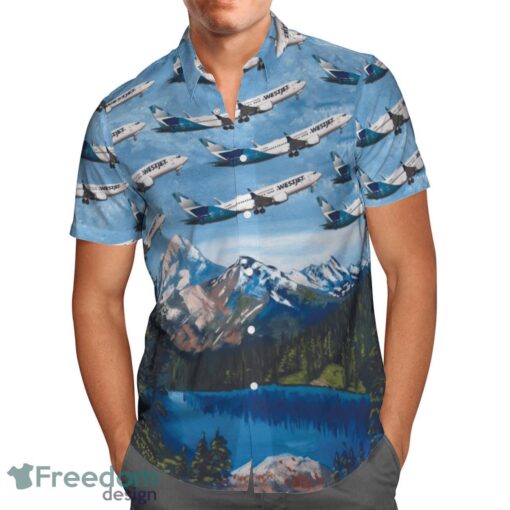 WestJet Boeing 737-8 MAX Hawaiian Shirt Beach Summer Shirt Product Photo 2