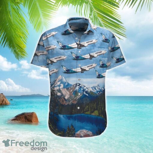 WestJet Boeing 737-8 MAX Hawaiian Shirt Beach Summer Shirt Product Photo 1