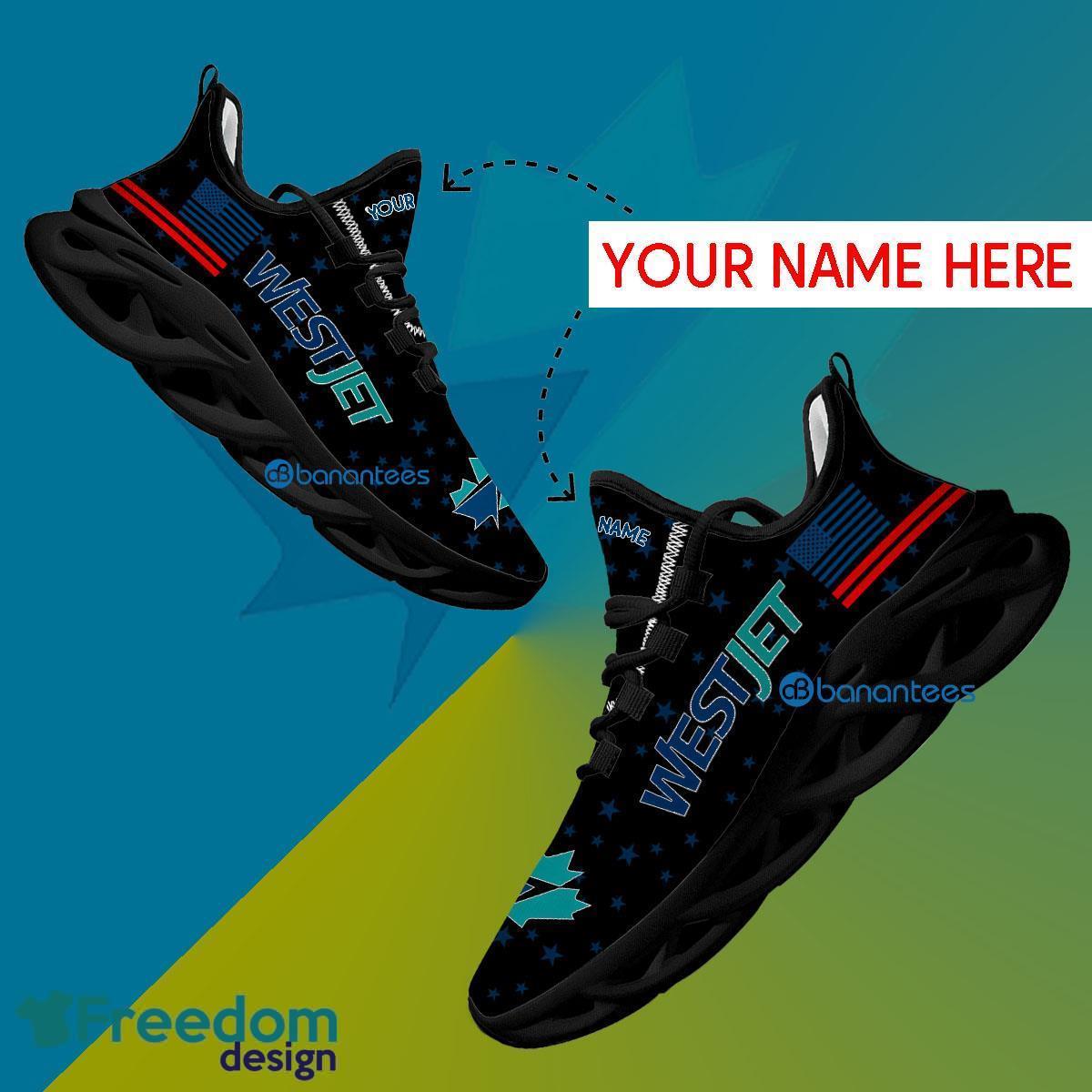 Westjet Souvenir Running Sneaker Accentuate Custom Name Gift Max Soul Shoes USA Flag Star New For Fans image Westjet Souvenir Running Sneaker Accentuate Custom Name Gift Max Soul Shoes USA Flag Star New For Fans - Westjet Souvenir Running Shoes New Trending Personalized Photo 1