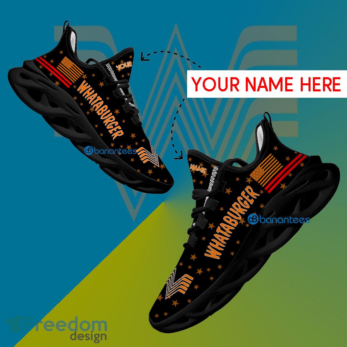 WHATABURGER Sport Sneaker Embody Custom Name Gift Max Soul Shoes USA Flag Star New For Fans image WHATABURGER Sport Sneaker Embody Custom Name Gift Max Soul Shoes USA Flag Star New For Fans - WHATABURGER Running Shoes New Trending Personalized Photo 1
