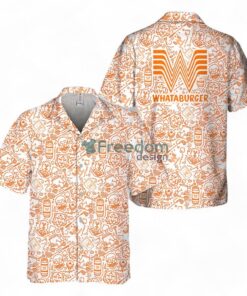 Whataburger Summer Doodle Art Tropical Hawaiian Shirt Whataburger Summer Doodle Art Tropical Hawaiian Shirt