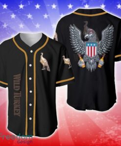 Wild Turkey US Eagle Baseball Jersey Shirt 4th Of July Independence Day Gift