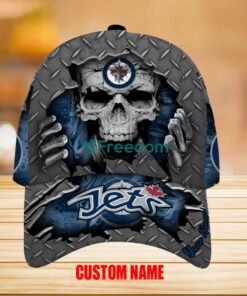 Winnipeg Jets Personalized Nhl Skull Halloween Classic Cap 3D