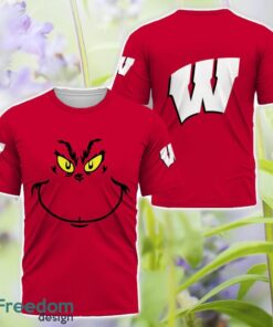 Wisconsin Badgers Grinch Face All Over Printed 3D T-Shirt Sweatshirt Hoodie Product Photo 3