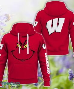 Wisconsin Badgers Grinch Face All Over Printed 3D T-Shirt Sweatshirt Hoodie Product Photo 1