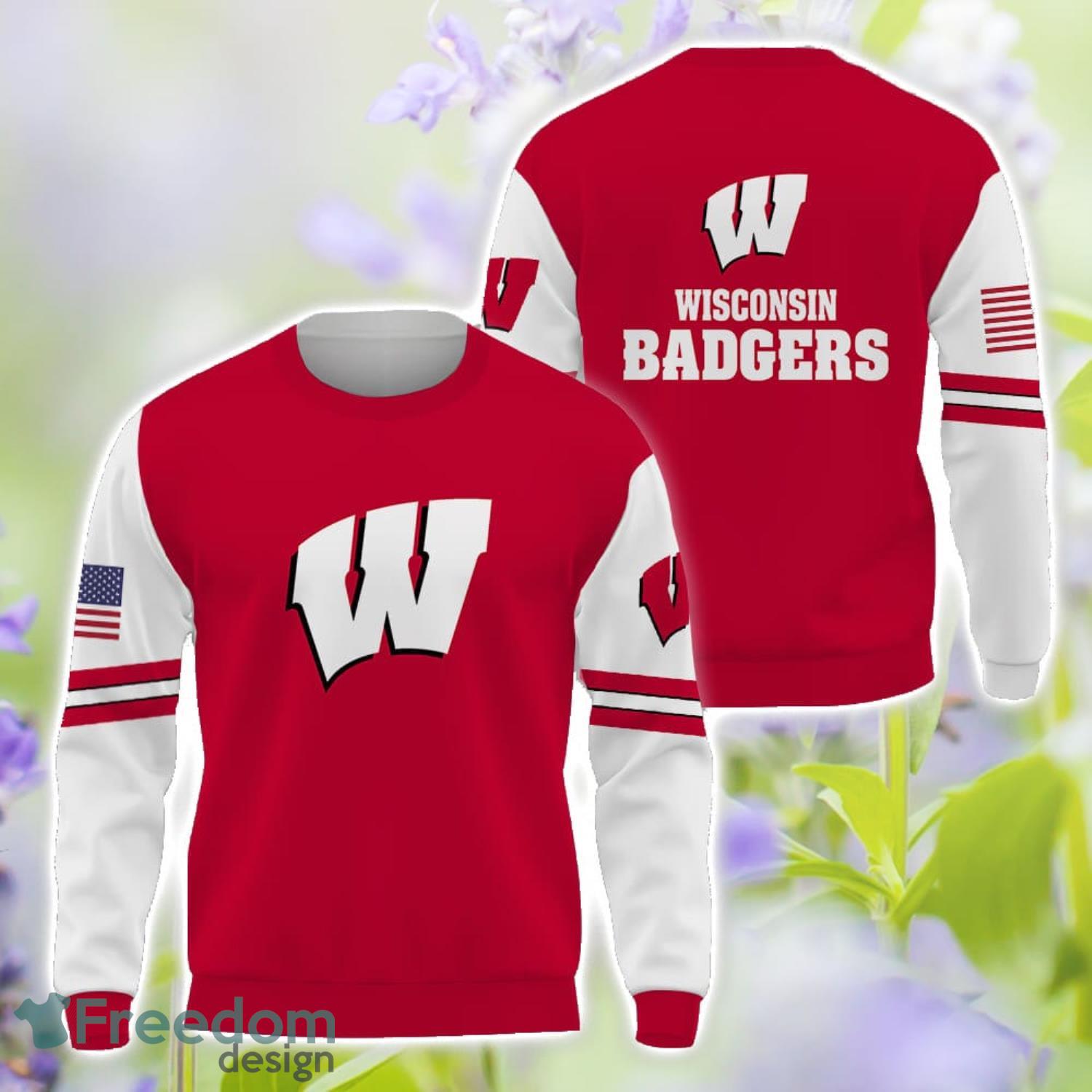 Wisconsin Badgers Logo Team 3D T Shirt Sweatshirt Hoodie Zip Hoodie For Men Women image Wisconsin Badgers Logo Team 3D T-Shirt Sweatshirt Hoodie Zip Hoodie For Men Women Product Photo 2