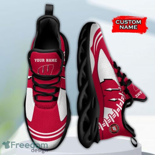 Wisconsin Badgers NCAA Max Soul Shoes Big Logo And Custom Name Sneakers For Men Women Product Photo 3