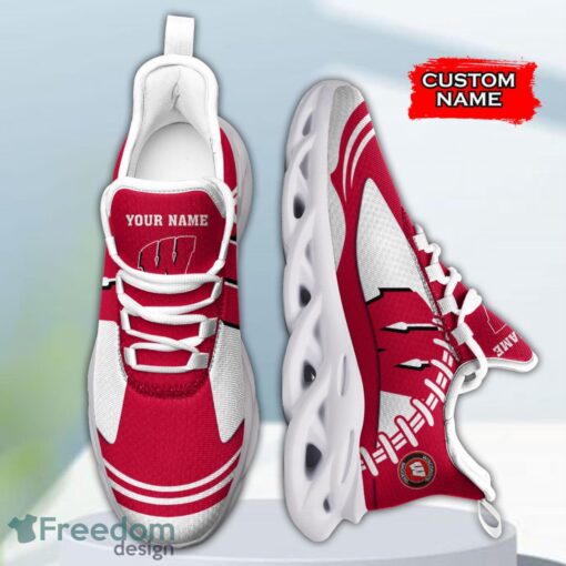 Wisconsin Badgers NCAA Max Soul Shoes Big Logo And Custom Name Sneakers For Men Women Product Photo 4