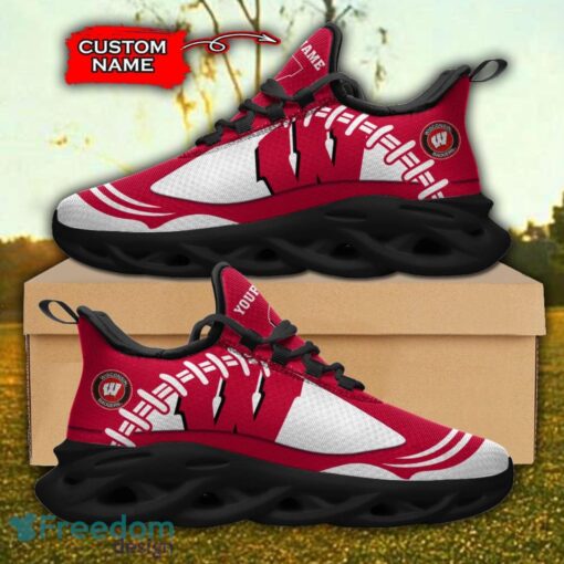 Wisconsin Badgers NCAA Max Soul Shoes Big Logo And Custom Name Sneakers For Men Women Product Photo 1