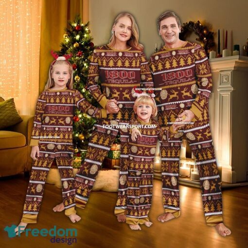 1800 Tequila Wine Ugly Christmas Pajamas Set Gift Family - 1800 Tequila Wine Ugly Christmas Pajamas Set Gift Family