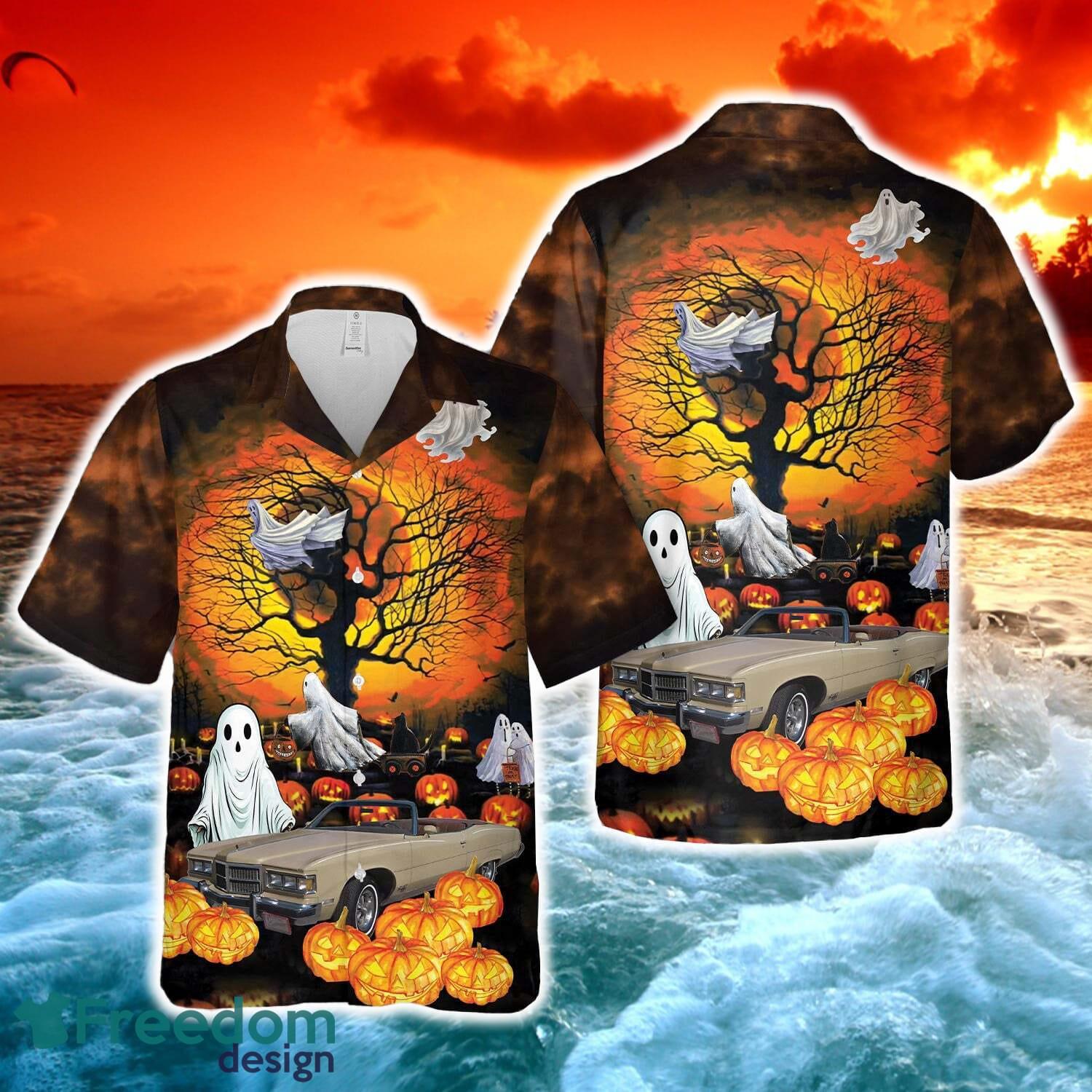 1975 Pontiac Grand Ville Halloween Hawaiian Shirt image 1975 Pontiac Grand Ville Halloween Hawaiian Shirt - 1975 Pontiac Grand Ville Halloween Hawaiian Shirt-1